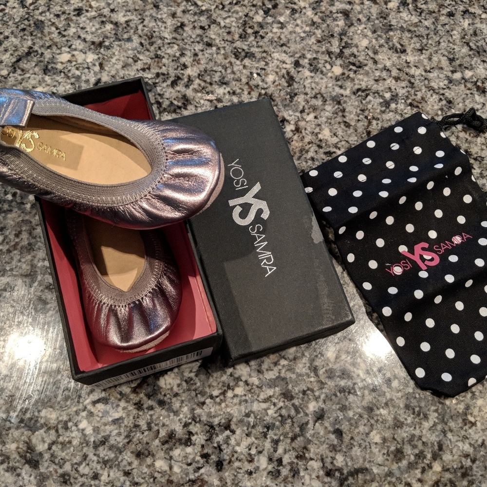 NIB Toddler Girls Yosi Samri Silver Ballet Flats